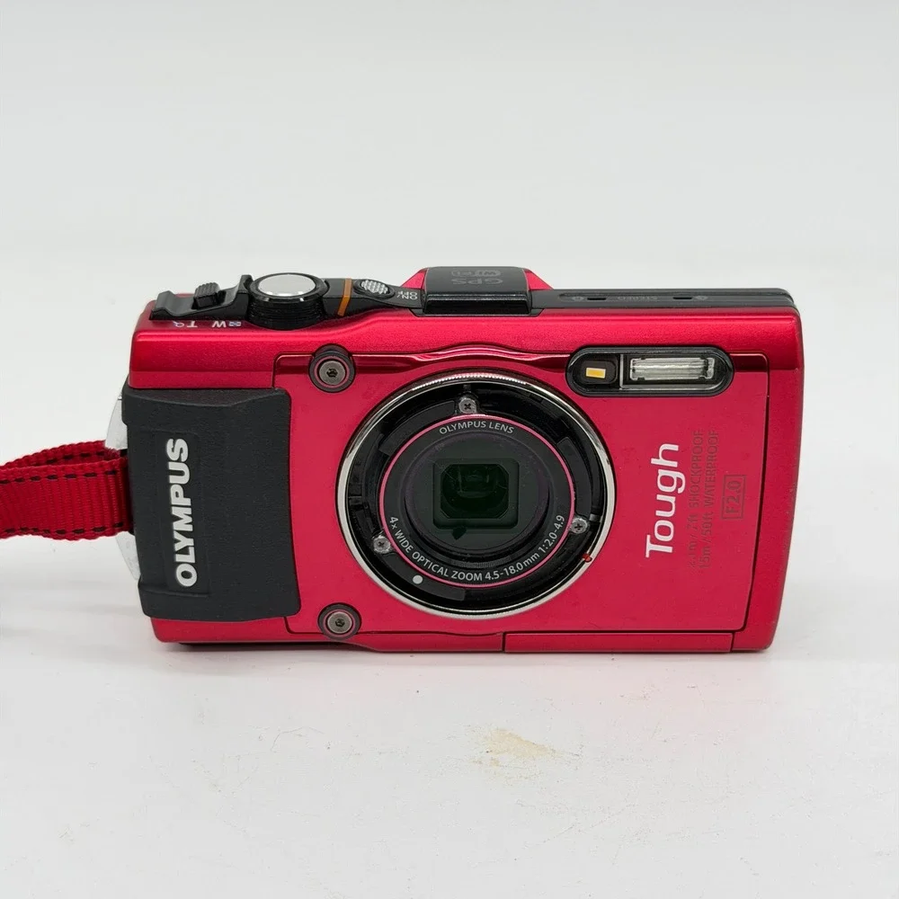 Olympus Stylus Tough TG-3 Red Digital Camera Waterproof GPS WiFi Bundle Tested